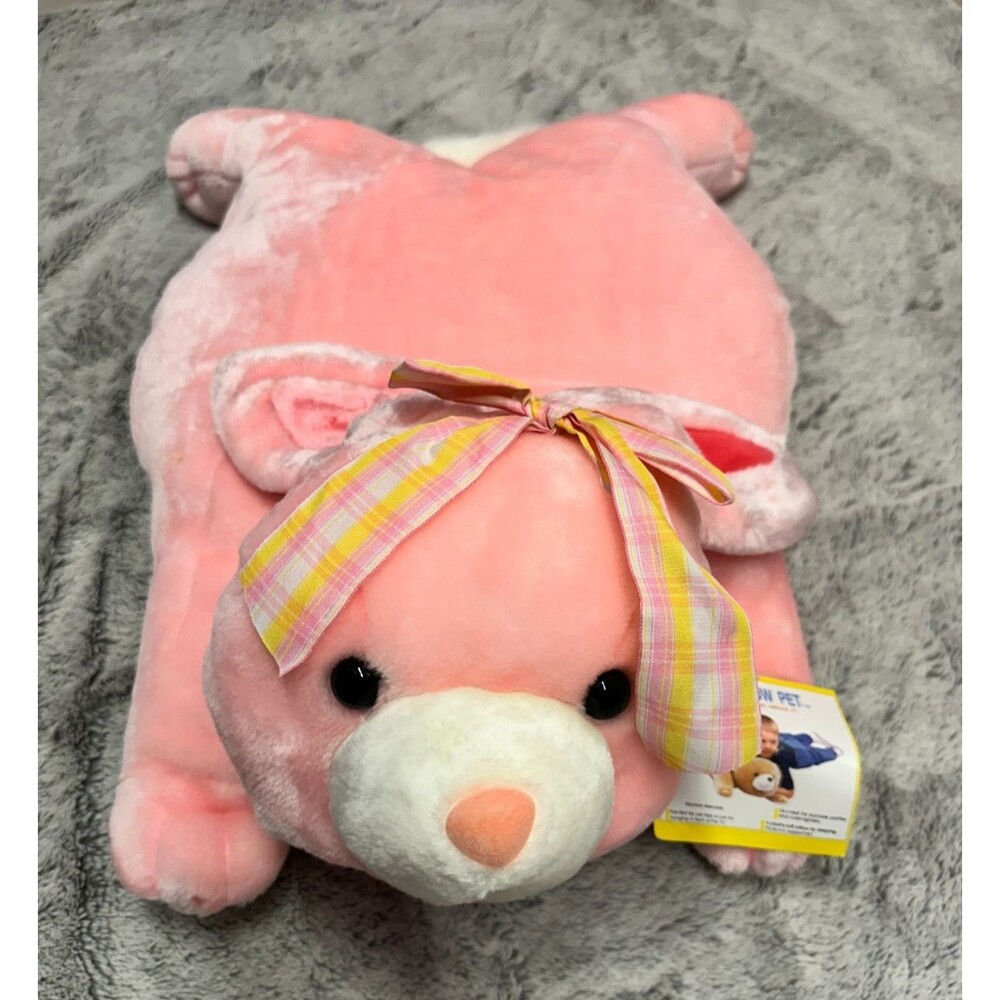 NOS RARE My Pillow Pet Pink Bunny Plush Large Stuffed Animal Pillow 25” Soft Toy